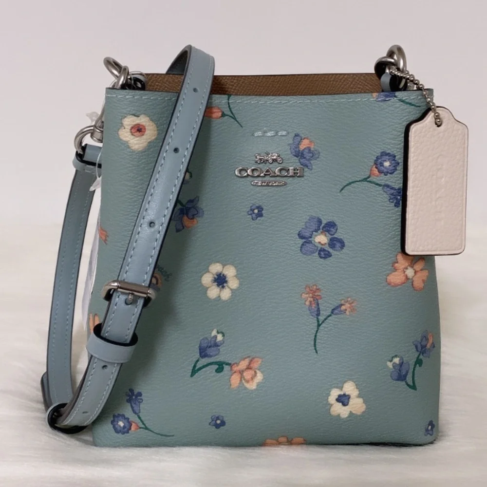 New💃Coach Mini Town Bucket Bag With Mystical Floral Print